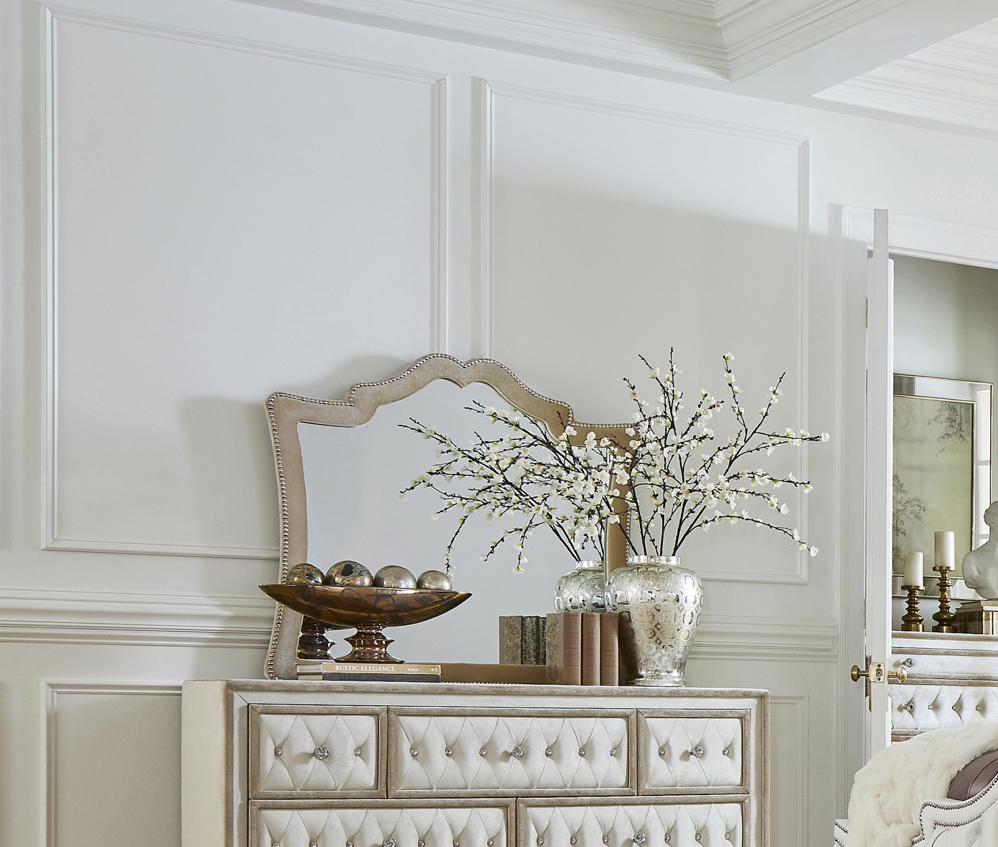 ANTONELLA Queen Bedroom Set Upholstered Tufted**Free Chest** - Image 2