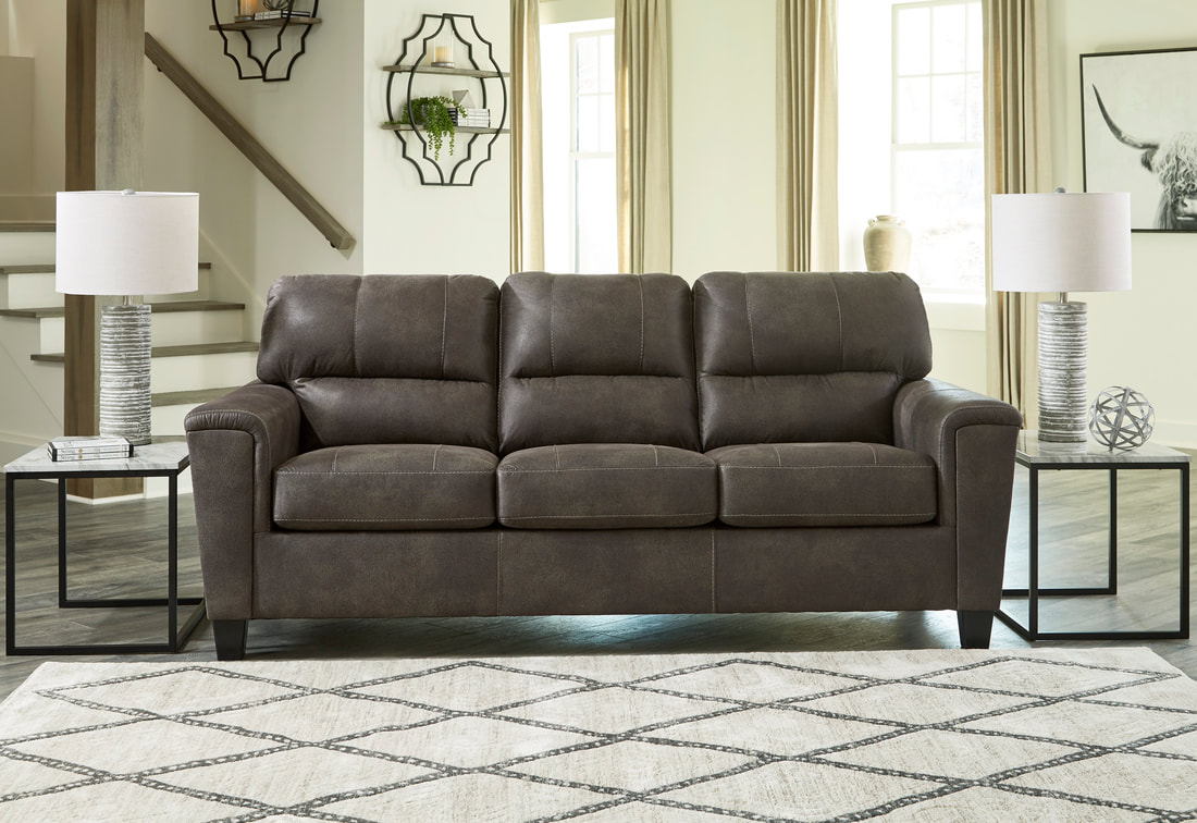 Ashley Navi Leather Look Sofabed 9400239 Sleeper